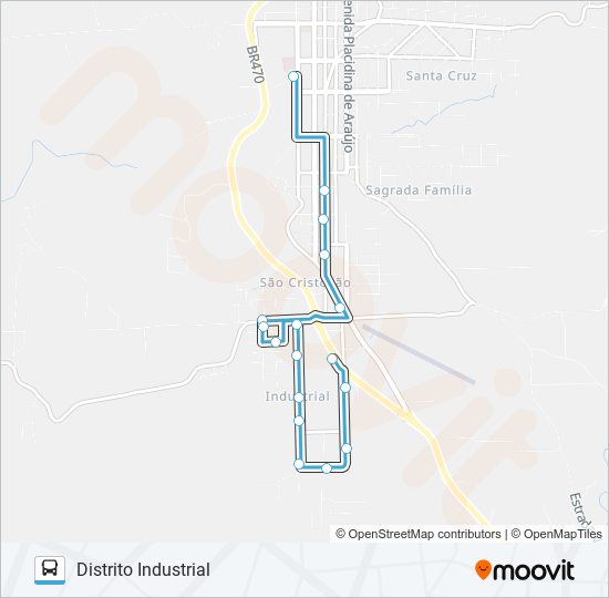 Mapa de NS508 HOSPITAL - DISTRITO INDUSTRIAL de autobús