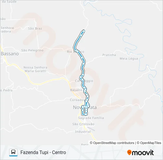 CN535 HOSPITAL - FAZENDA TUPI - CENTRO Bus Line Map