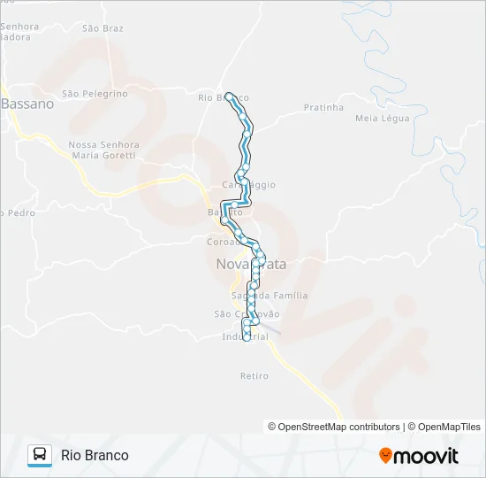 SN802 DISTRITO INDUSTRIAL - RIO BRANCO Bus Line Map