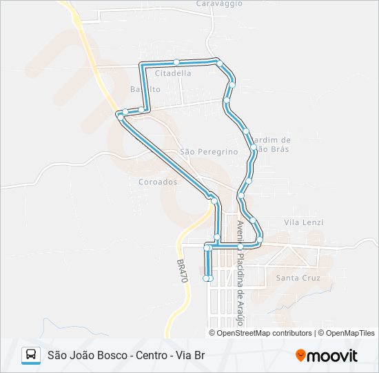 Mapa de CN515 HOSPITAL - SÃO JOÃO BOSCO - HOSPITAL de autobús