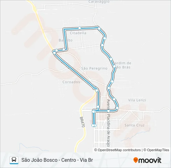 CN515 HOSPITAL - SÃO JOÃO BOSCO - HOSPITAL Bus Line Map