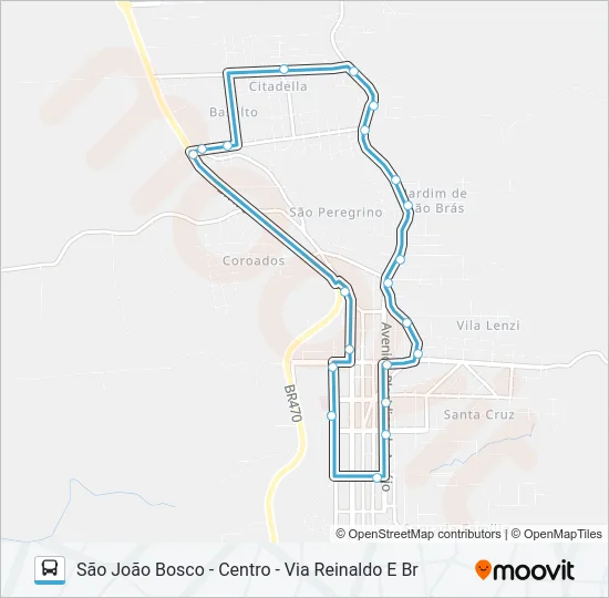 CN515 HOSPITAL - SÃO JOÃO BOSCO - HOSPITAL Bus Line Map