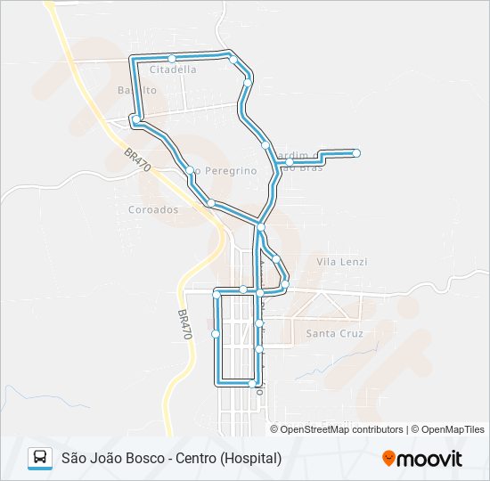 Mapa de CN515 HOSPITAL - SÃO JOÃO BOSCO - HOSPITAL de autobús