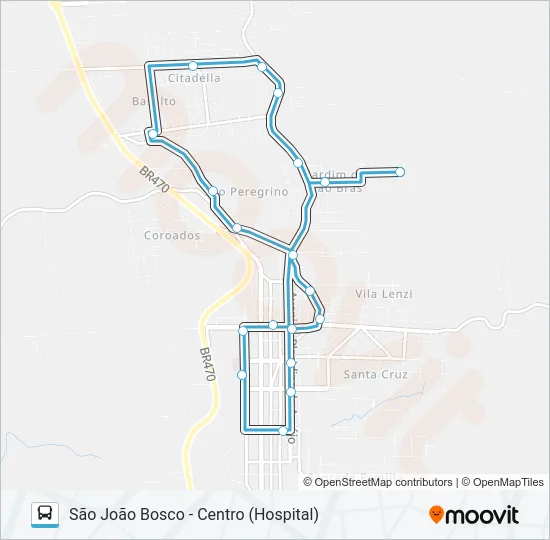 CN515 HOSPITAL - SÃO JOÃO BOSCO - HOSPITAL Bus Line Map
