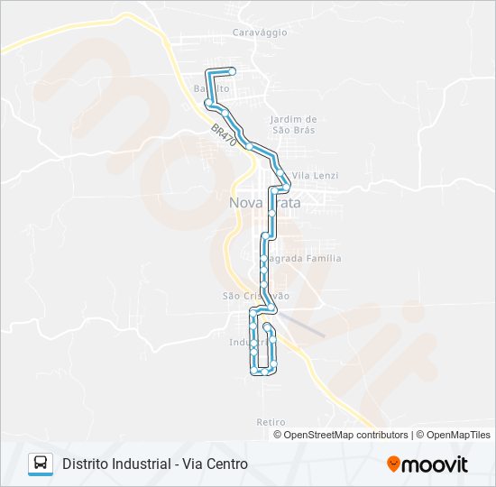 NS408 SÃO JOÃO BOSCO - DISTRITO INDUSTRIAL bus Line Map