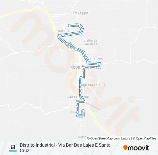 NS408 SÃO JOÃO BOSCO - DISTRITO INDUSTRIAL Bus Line Map