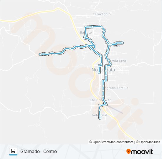 Mapa de CO805 DISTRITO INDUSTRIAL - GRAMADO - CENTRO de autobús