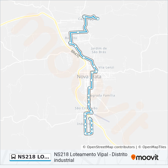 Mapa de NS218 LOTEAMENTO VIPAL - DISTRITO INDUSTRIAL de autobús