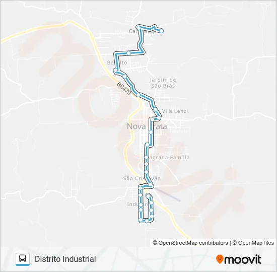 NS218 LOTEAMENTO VIPAL - DISTRITO INDUSTRIAL Bus Line Map