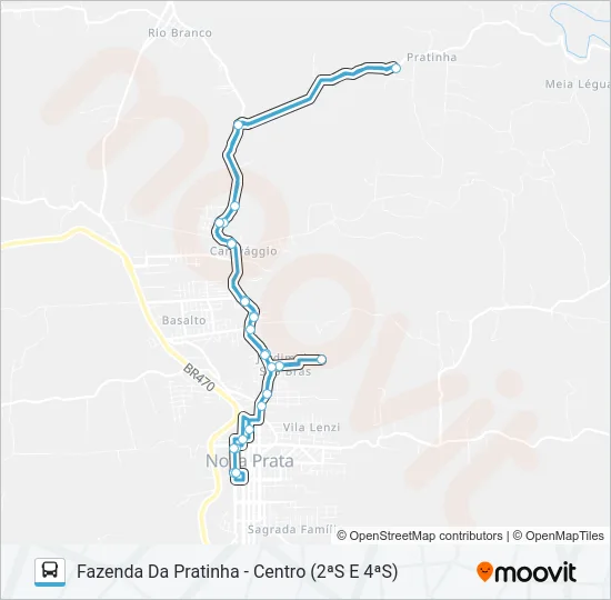 CN555 HOSPITAL - FAZENDA DA PRATINHA - CENTRO Bus Line Map