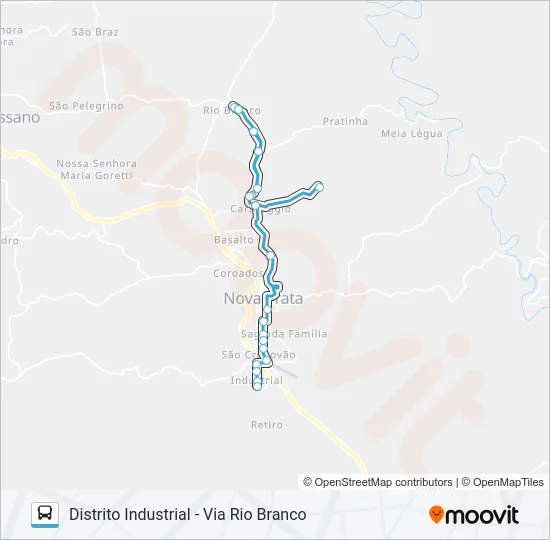 NS208 FAZENDA DA PRATINHA - DISTRITO INDUSTRIAL Bus Line Map