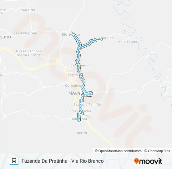 SN822 DISTRITO INDUSTRIAL - FAZENDA DA PRATINHA Bus Line Map