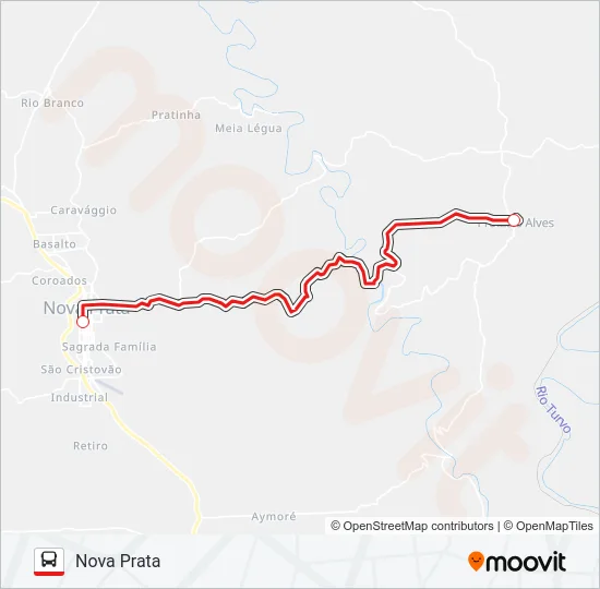 5038 NOVA PRATA / PROTÁSIO ALVES Bus Line Map