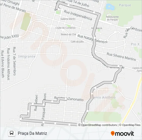 01 1° DE MAIO VIA CLUBE Bus Line Map