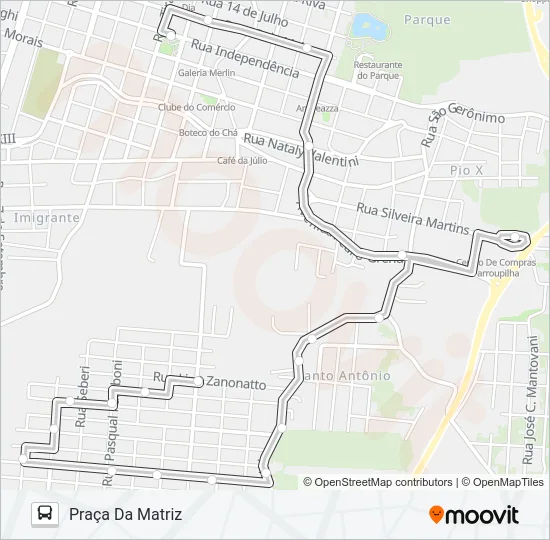 02 1° DE MAIO VIA RODOVIÁRIA Bus Line Map