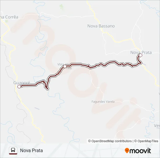 94 GUAPORÉ / NOVA PRATA Bus Line Map