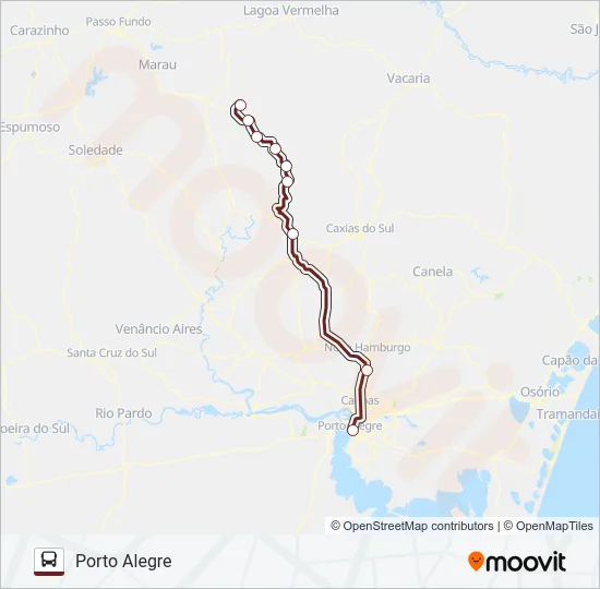 921 PARAÍ / PORTO ALEGRE Bus Line Map