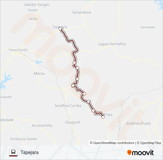 1742 NOVA PRATA / TAPEJARA Bus Line Map