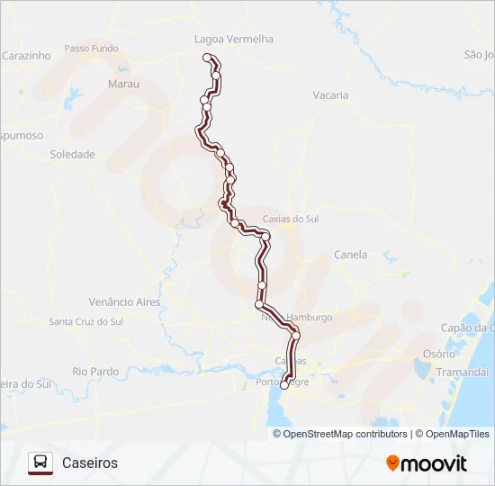 1917 CASEIROS / PORTO ALEGRE Bus Line Map