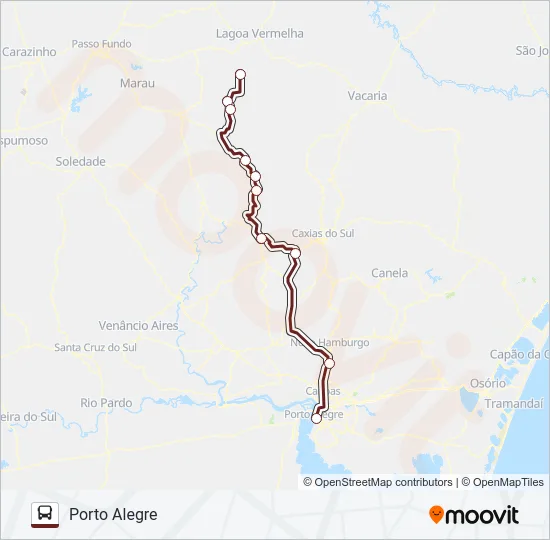 1408 IBIRAIARAS / PORTO ALEGRE Bus Line Map
