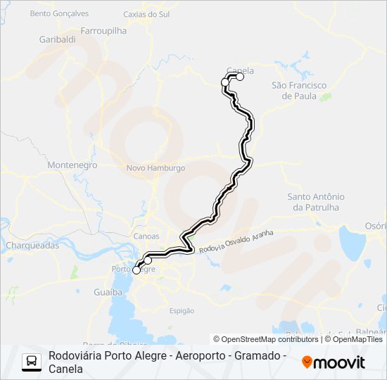 Mapa da linha 692 AIRPORT BUS de ônibus