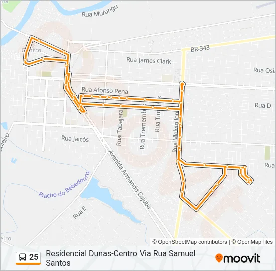 25 Bus Line Map