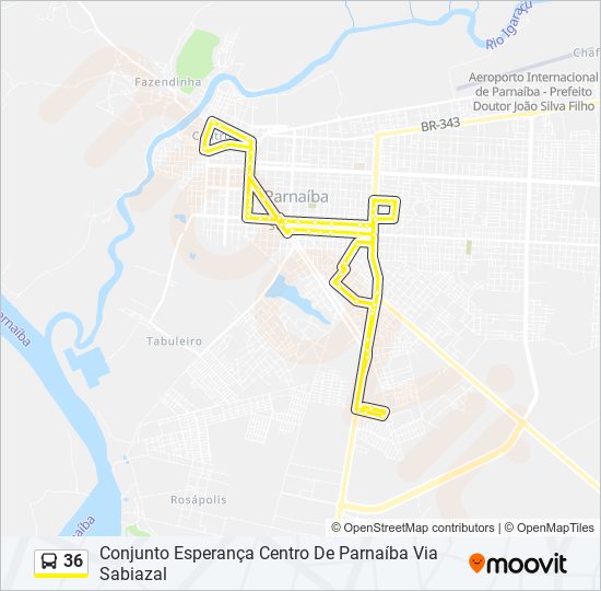 Mapa de 36 de autobús