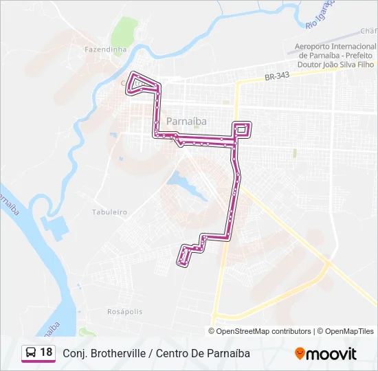 18 Bus Line Map