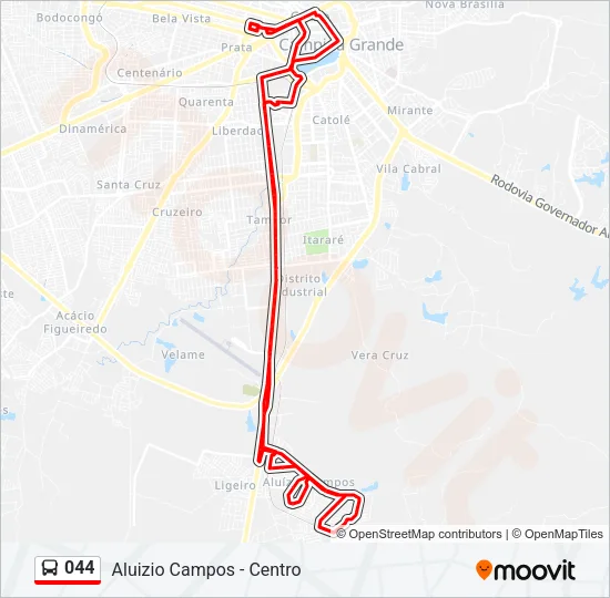 044 Bus Line Map