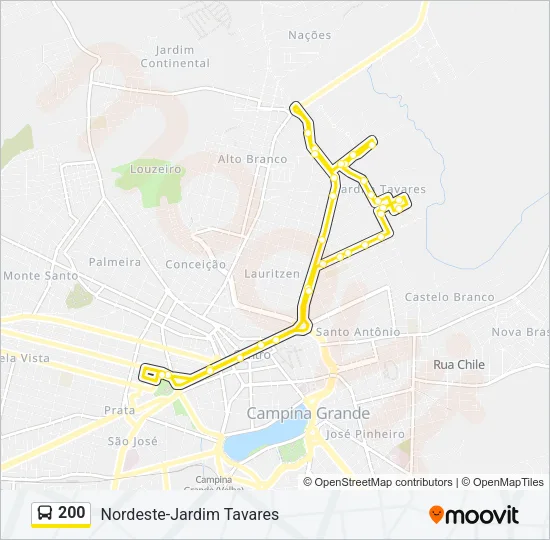 200 Bus Line Map