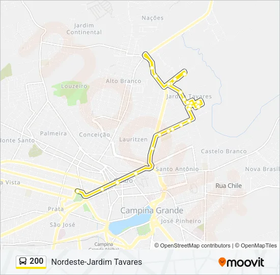 200 Bus Line Map