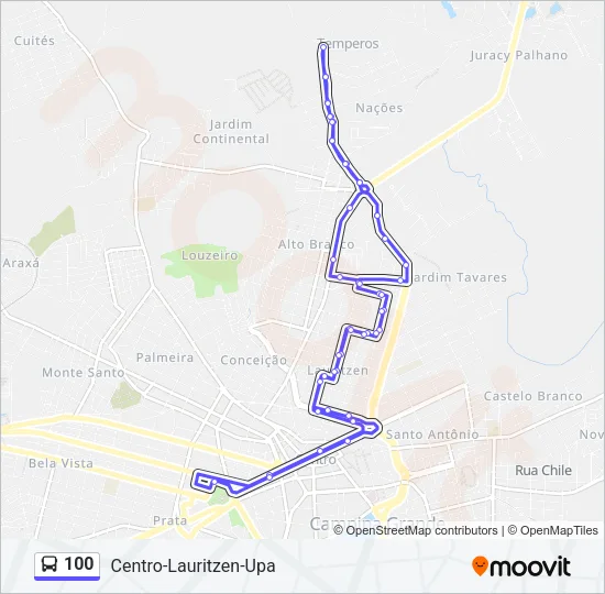 100 Bus Line Map