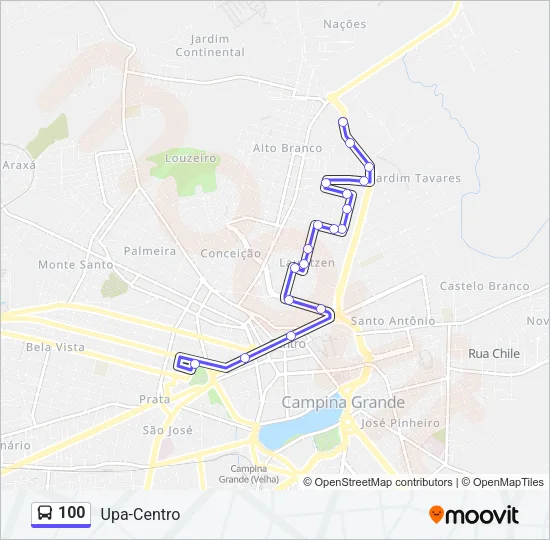 100 Bus Line Map