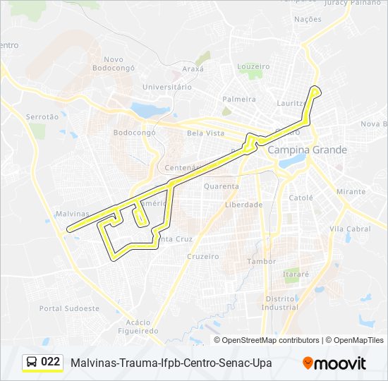 Mapa de 022 de autobús