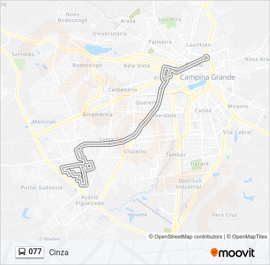 077 bus Line Map