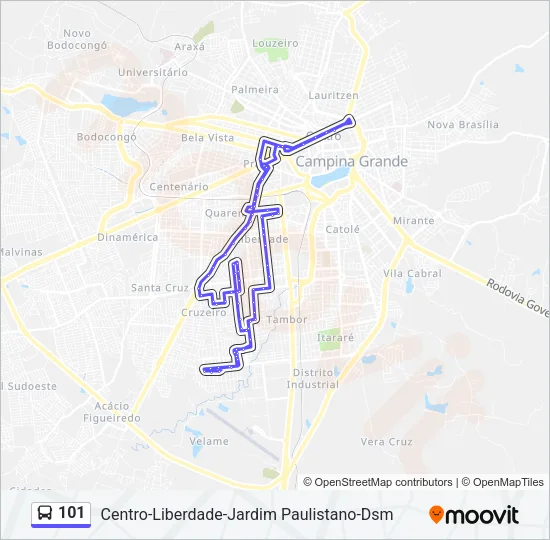 101 Bus Line Map