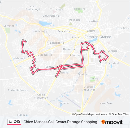 245 bus Line Map