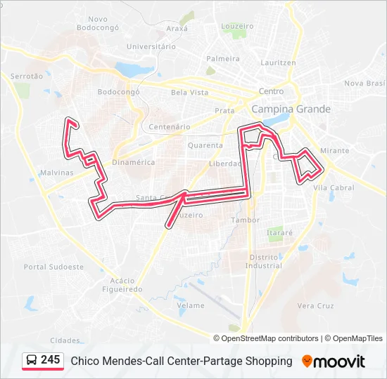 245 Bus Line Map