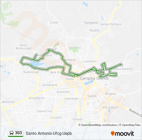 303 bus Line Map