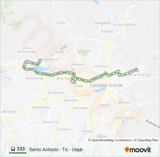 333 Bus Line Map
