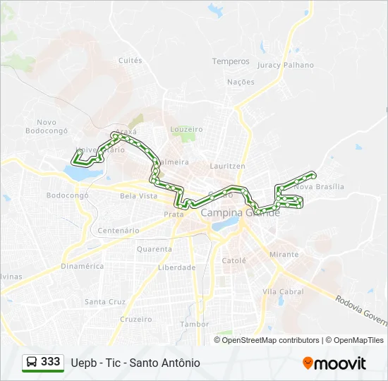 333 Bus Line Map
