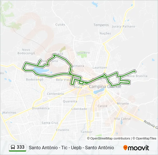 333 Bus Line Map
