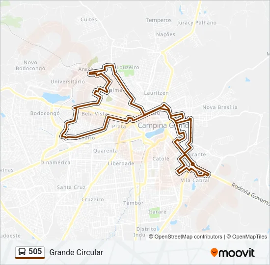 505 Bus Line Map
