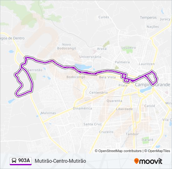 Mapa de 903A de autobús