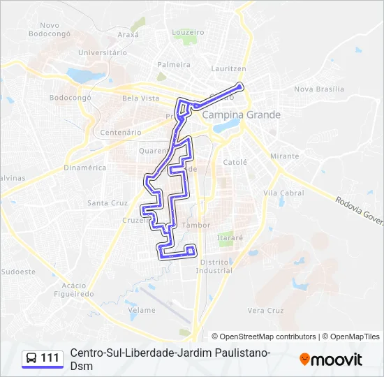 111 Bus Line Map