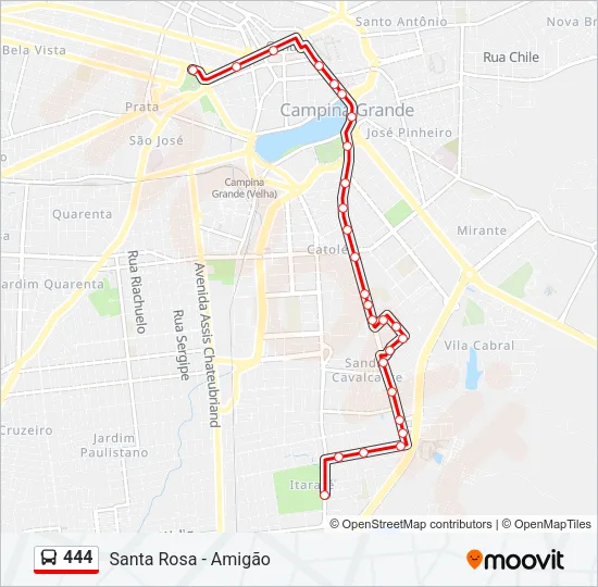 444 Bus Line Map