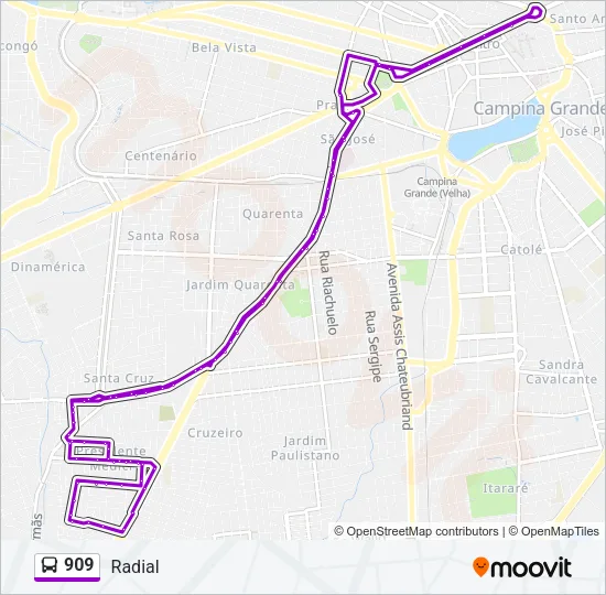 909 Bus Line Map