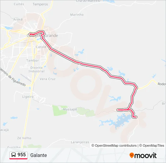 955 Bus Line Map