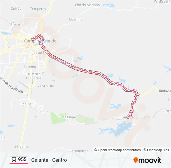 955 Bus Line Map