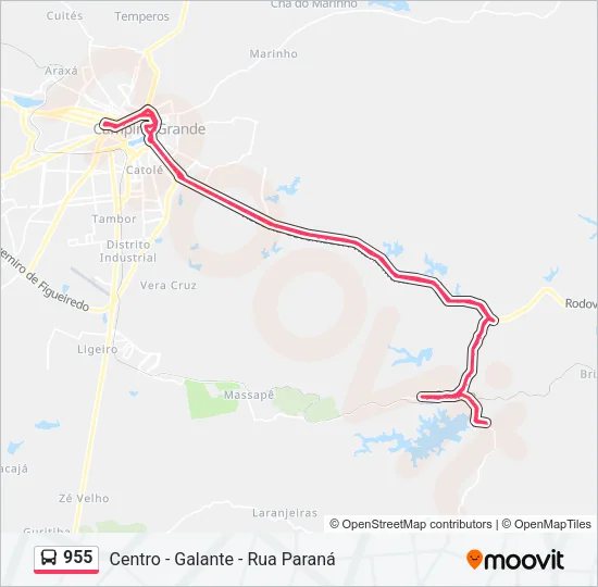 955 Bus Line Map